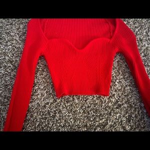 cherry red crop top